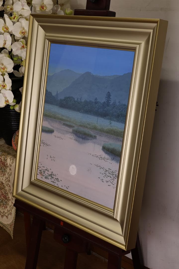 黒岩善隆 『 月光 』 P10号 日本画 共シール 真作保証 BJ211 - メルカリ