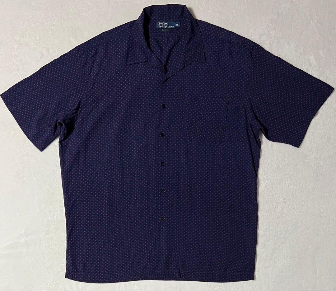 ラルフローレン CLAYTON オープンカラー 総柄 シャツ L 開襟