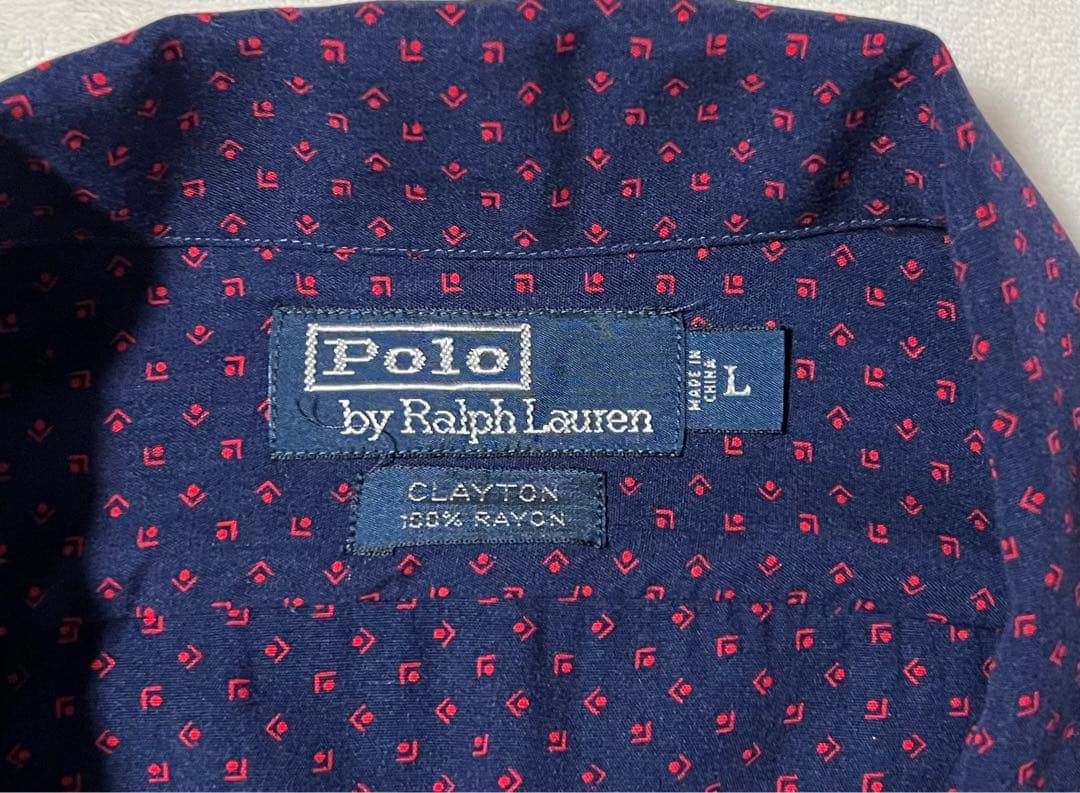 ラルフローレン CLAYTON オープンカラー 総柄 シャツ L 開襟
