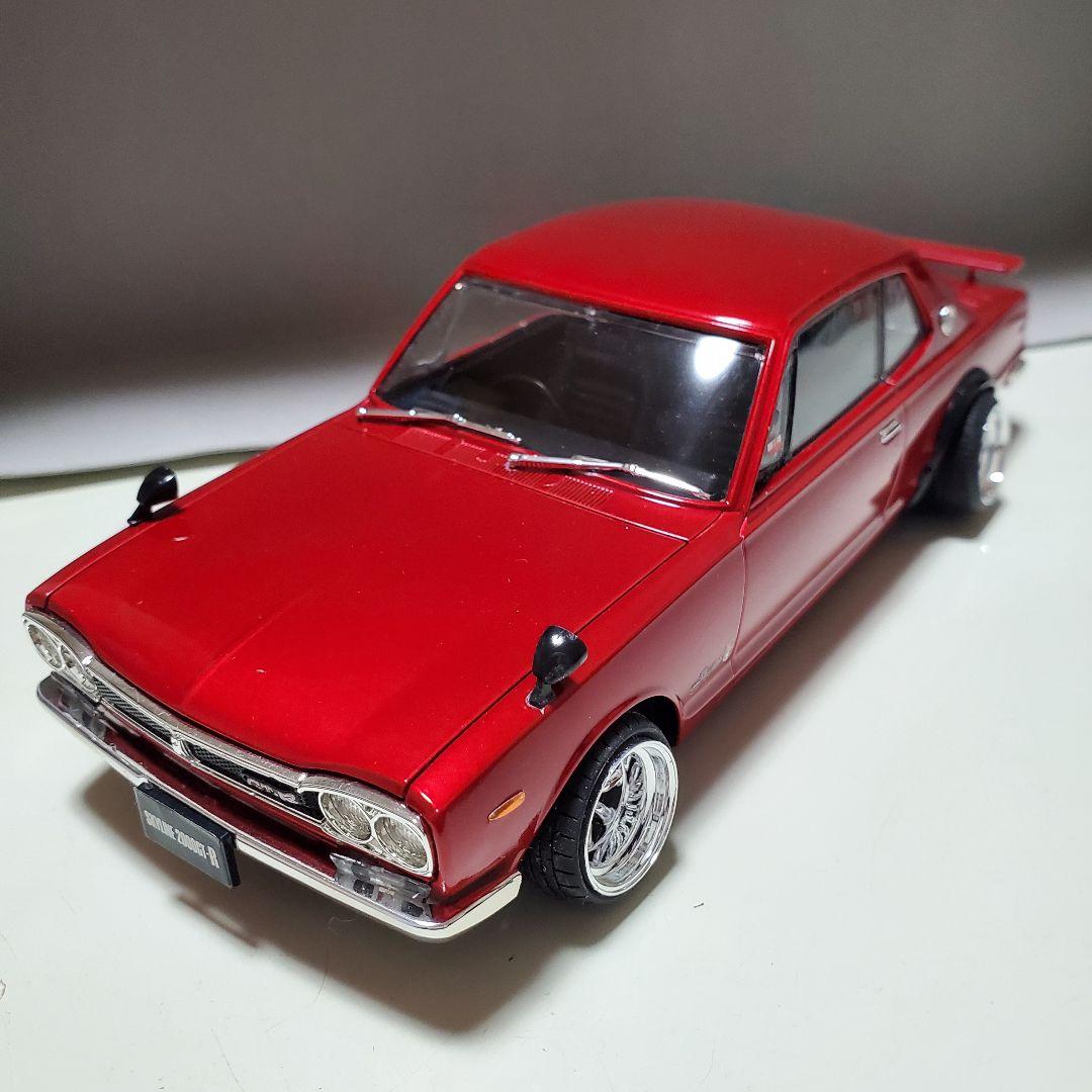アオシマ 楽プラ キャンバー加工 GTR ハコスカ 1/24 日産スカイ 完成品