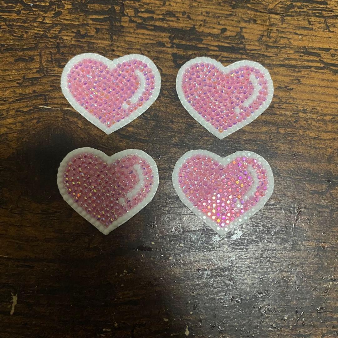 うちわデコ デコパーツ ストーンデコ ラインストーン ハート うちわ