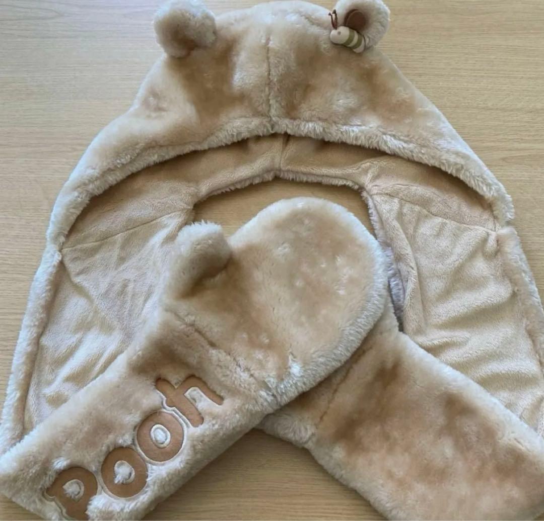 ディズニー プーさん フード付きマフラー ファンキャップ 手袋 - メルカリ