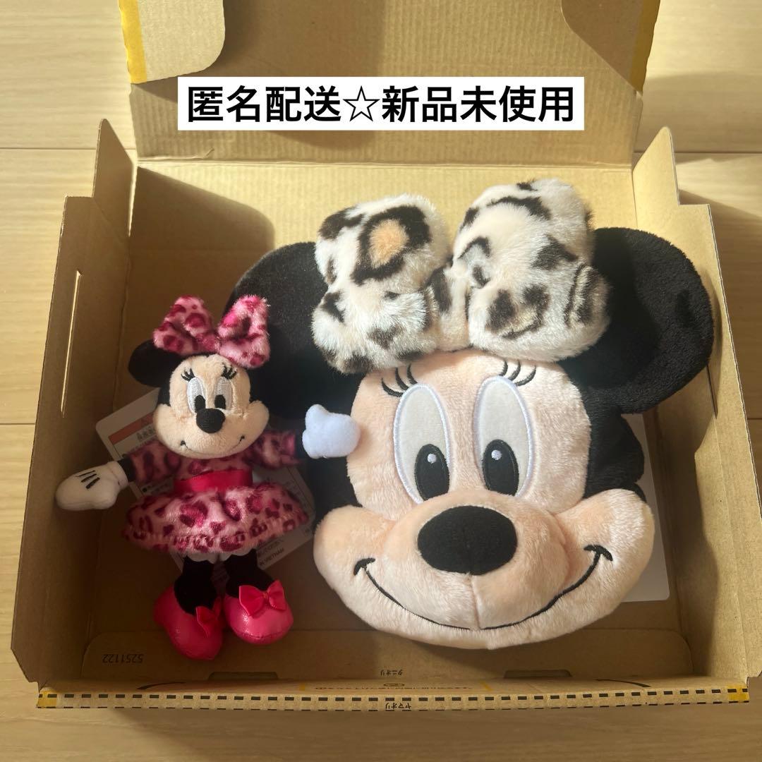 ショルダー ポシェット ポーチ ミニー ヒョウ柄 ぬいぐるみチャーム