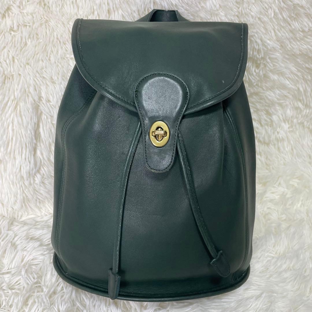 美品 COACH オールドコーチ リュック バックパック 緑 USA製 9943