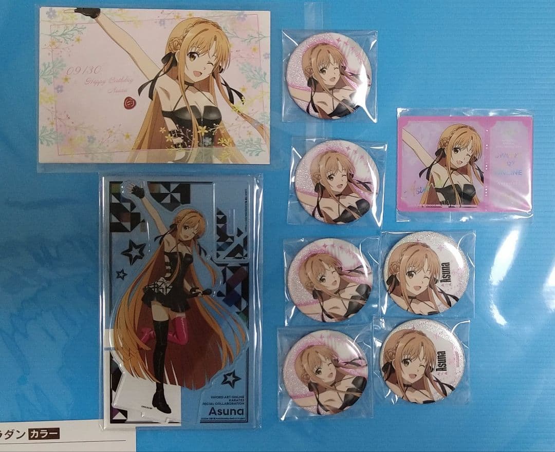SAO★カラオケの鉄人★アスナ ・アクリルカード ・アクリルスタンド ・缶バッジ