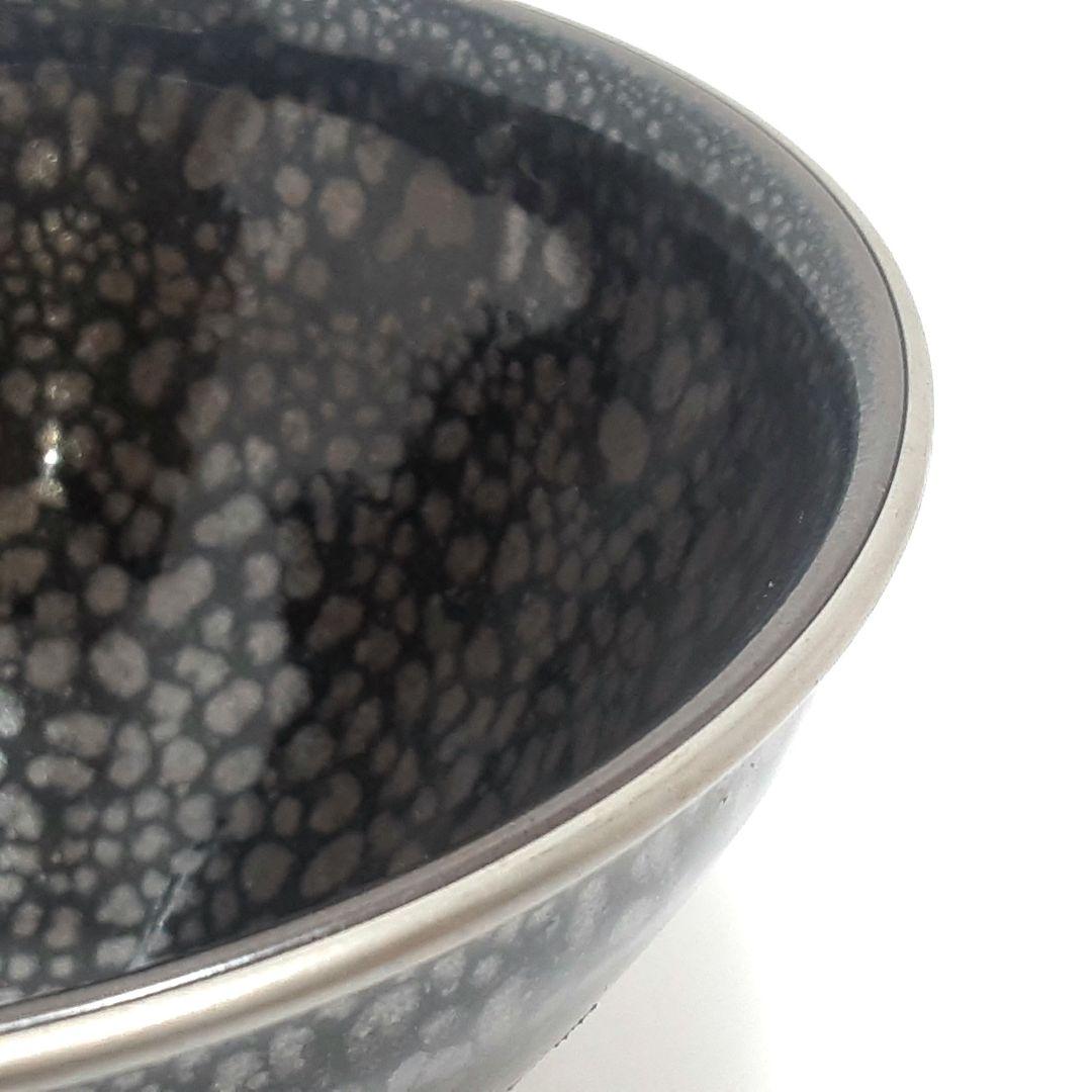 Y1585-1 鯉江剛 銀覆輪 油滴天目茶碗 共箱 - メルカリ