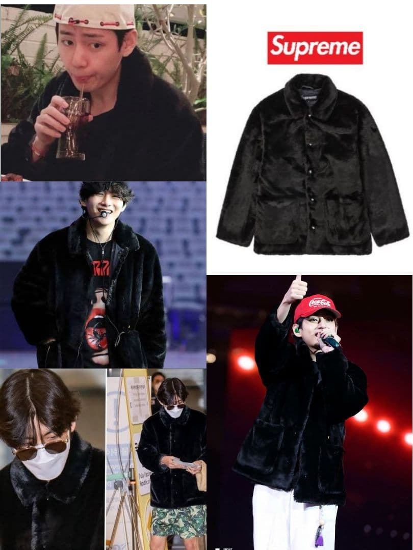 BTS V テテ着用 2-Tone Faux Fur Shop Coat - メルカリ