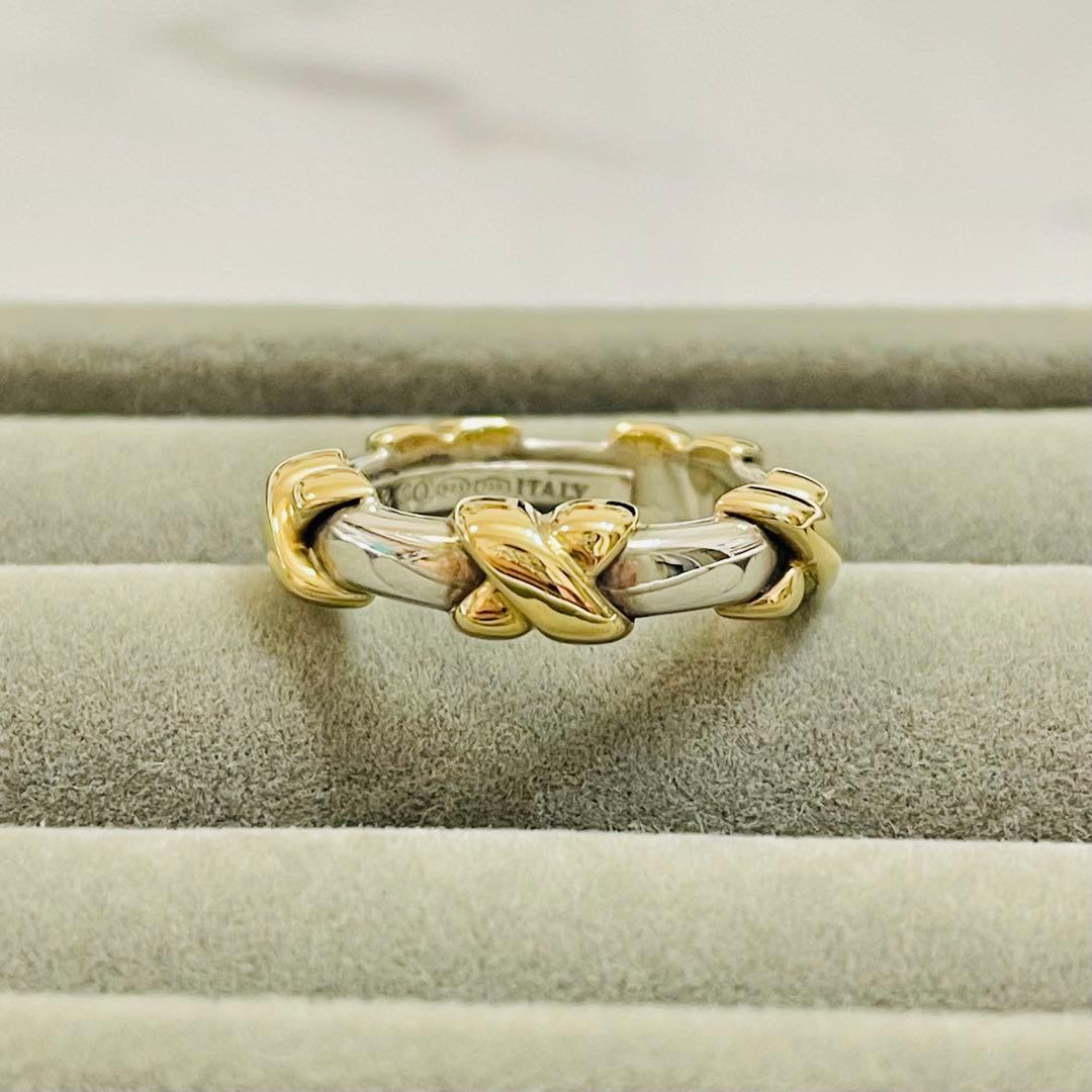 Tiffany ティファニー シグネチャー コンビリング シルバー ゴールド