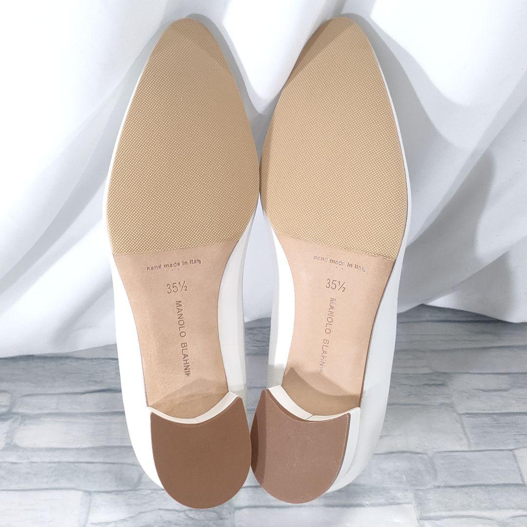 箱付き未使用品✨マノロブラニク リストニー レザーパンプス 白 35.5