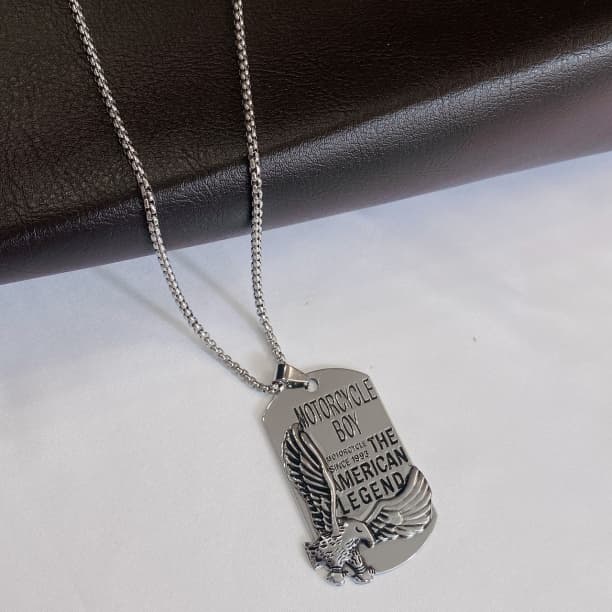 ドッグタグ イーグル ネックレス メンズ シルバー バイカー アメカジ