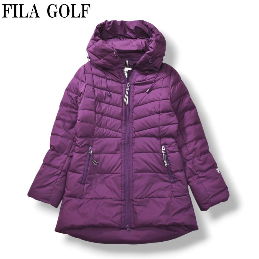 【人気】 【上質】 フィラゴルフ ロング ダウンジャケット M パープル ♪ FILA GOLF ダウンコート ダウンジャケット 「FILA GOLF:フィラゴルフ