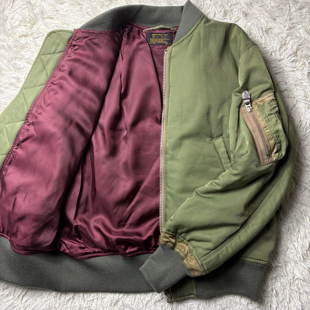 極美品　バルデ77 MA-1 中綿ジャケット アウター 2 カーキ メンズ 極美品 バルデ77 MA-1 中綿ジャケット アウター 2 カーキ メンズ