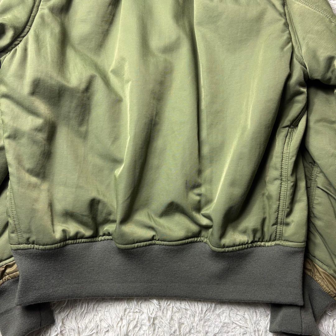 極美品 バルデ77 MA-1 中綿ジャケット アウター 2 カーキ メンズ