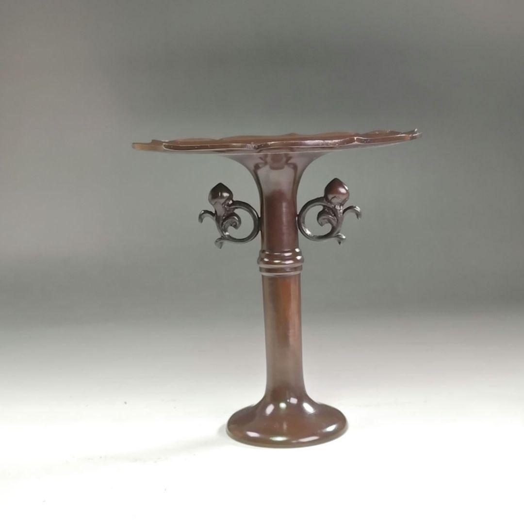 ウ242 花器『金森祥栄』『鋳銅 桔梗形 一文字 花入 花瓶 共箱』茶道具