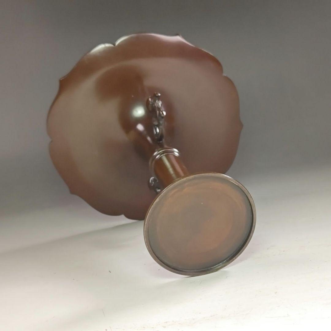 ウ242 花器『金森祥栄』『鋳銅 桔梗形 一文字 花入 花瓶 共箱』茶道具