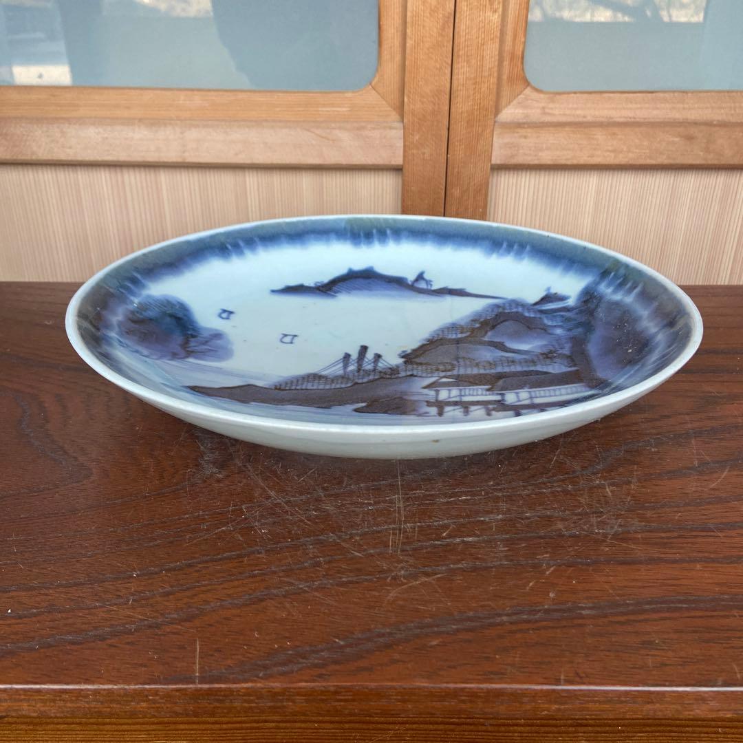 古伊万里染付碧水山居図大皿 - メルカリ