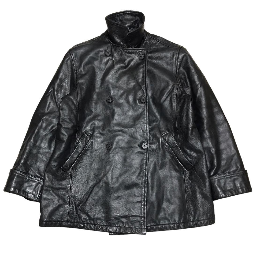 ARMANI JEANS ダブルブレス レザージャケット イタリア製 アーカイブ