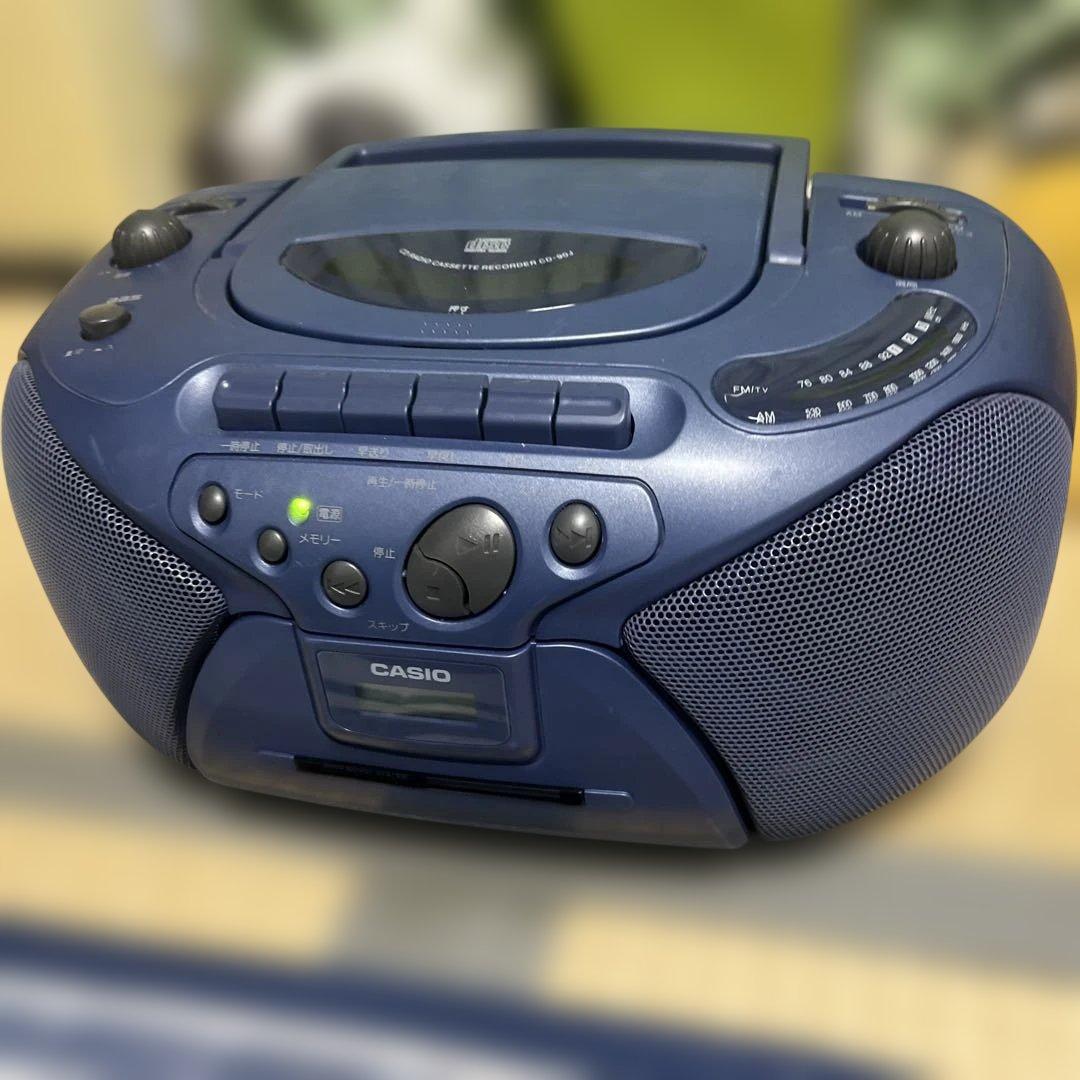 ソーラーさん専用CASIO CD-901 カセットレコーダー ネイビー - メルカリ