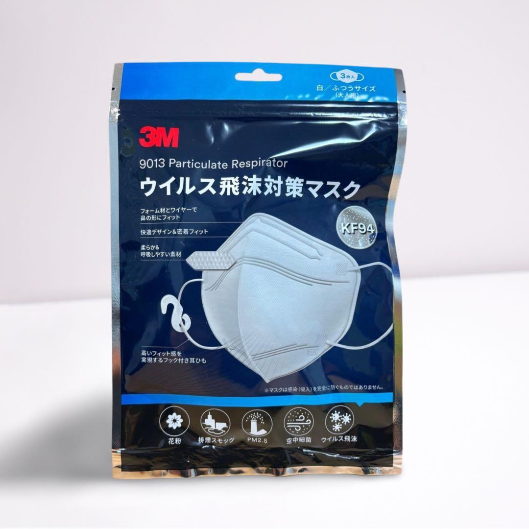 3M マスク ウイルス飛沫対策 不織布 快適形状 3D 白 3枚 KF94W3 - メルカリ