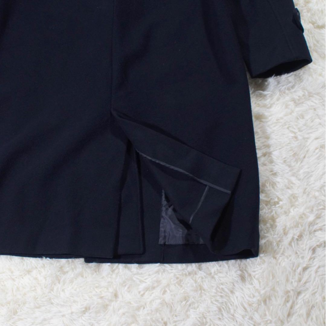 美品 ロング丈《J.PRESS》ダッフルコート(9)ネイビー トグル レザー