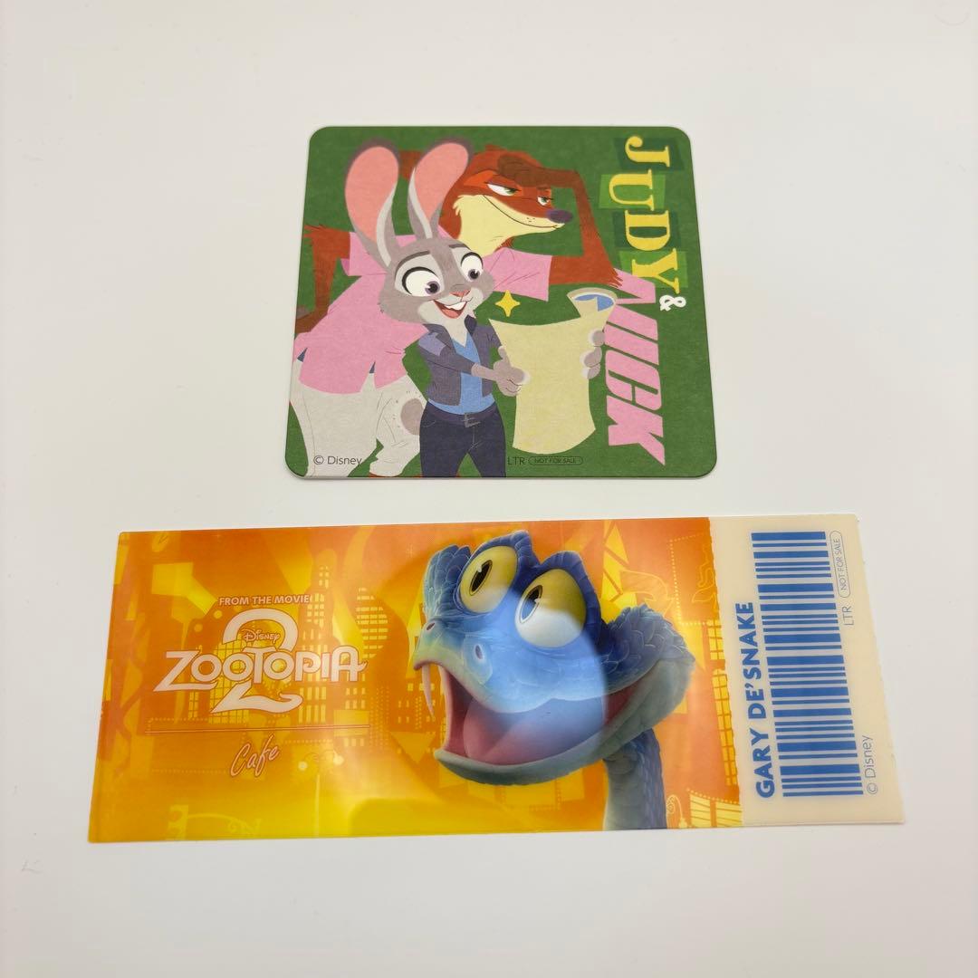 ズートピア 2 オーマイカフェ コースター チケット ニック&ジュディ