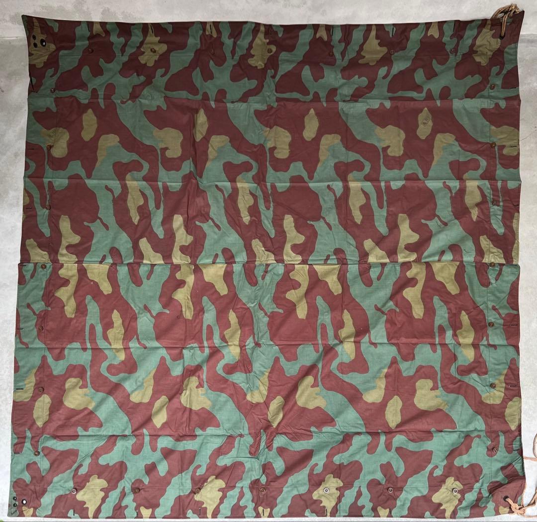 ②1950年 デッドストック イタリア軍幕 タープ テント サンマルコ迷彩