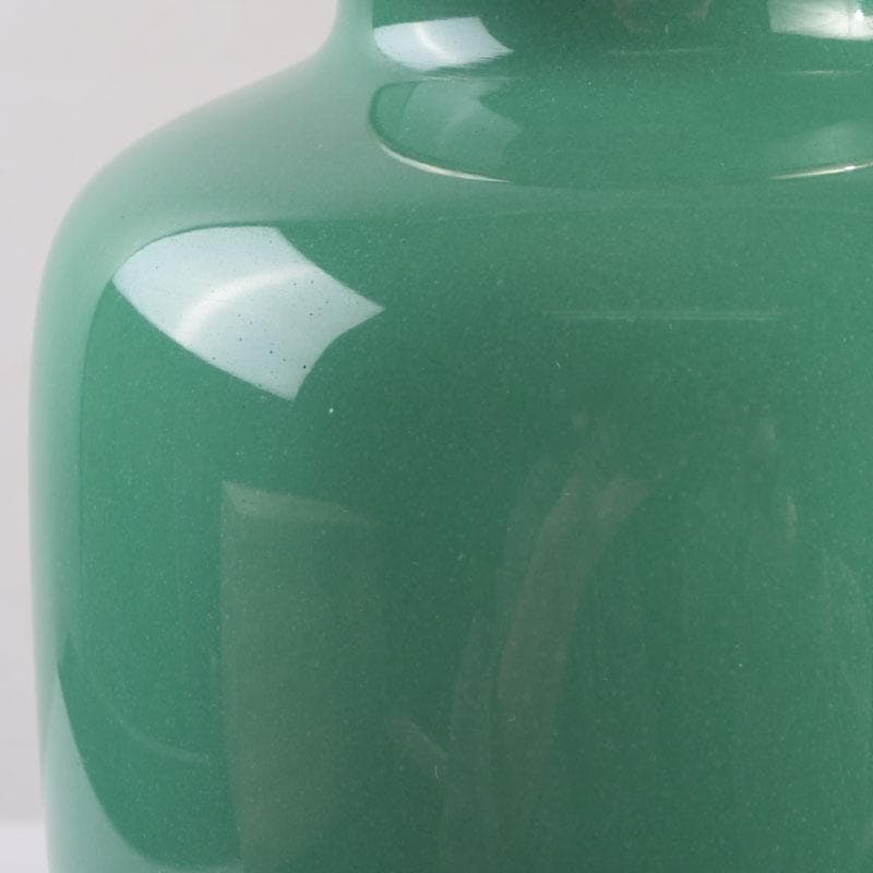 七宝焼　安井幸晴作　牡丹文　花瓶　唐木台付　共箱　V　9556