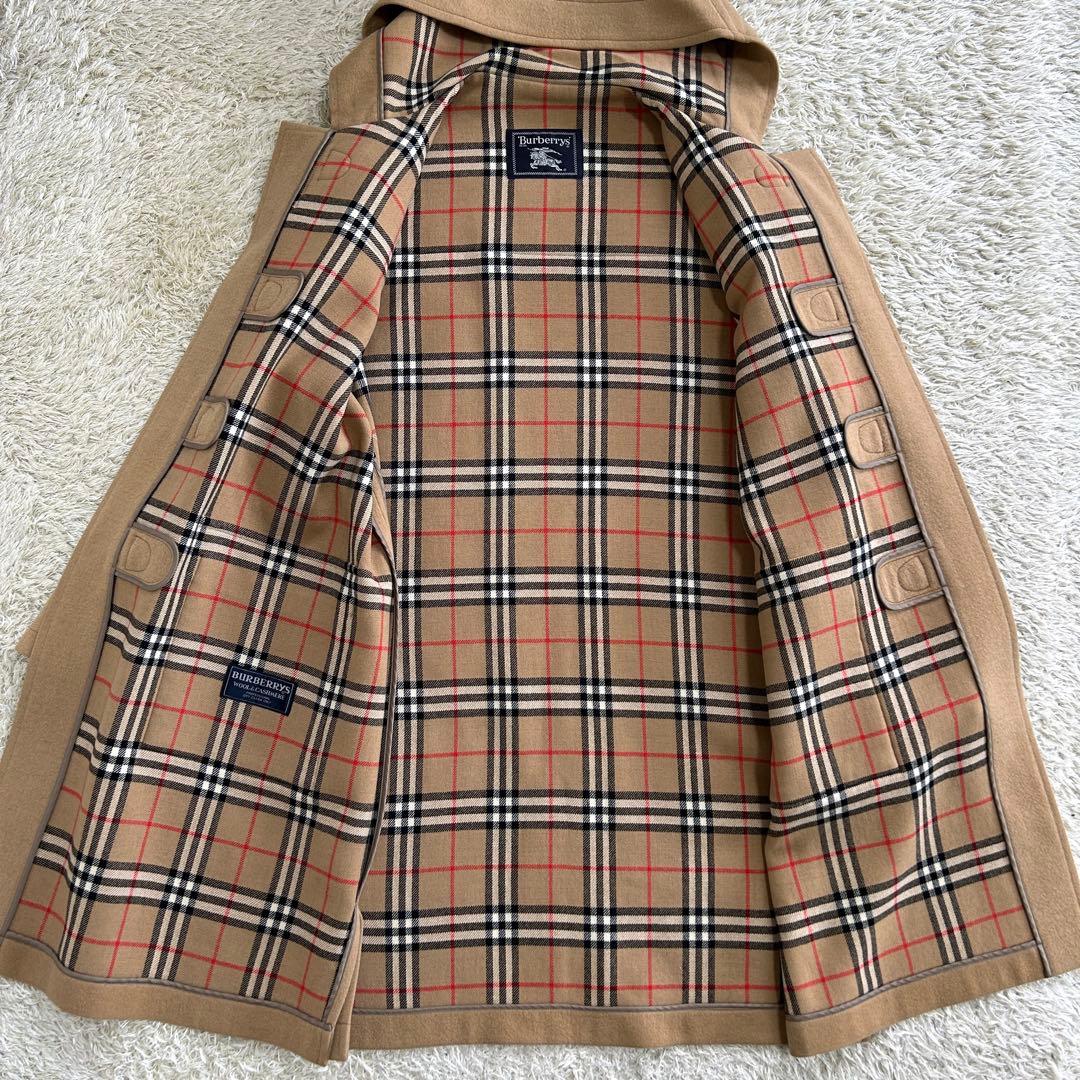 美品 カシミヤ混】バーバリーズ ダッフルコート ノバチェック ベージュ