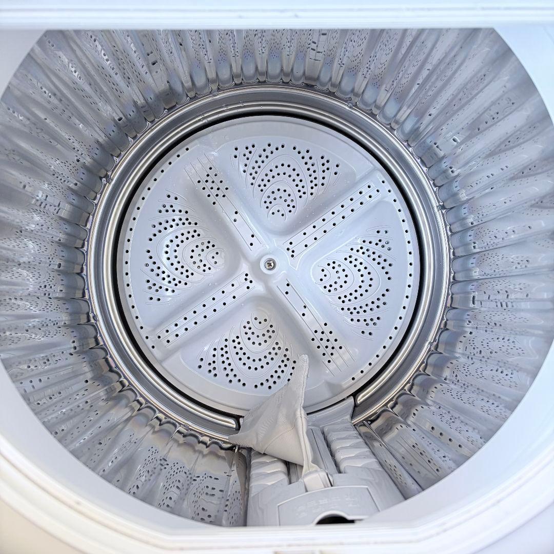 配送設置無料！ホワイト純正SHARP清潔穴なし槽シンプル操作洗濯乾燥機