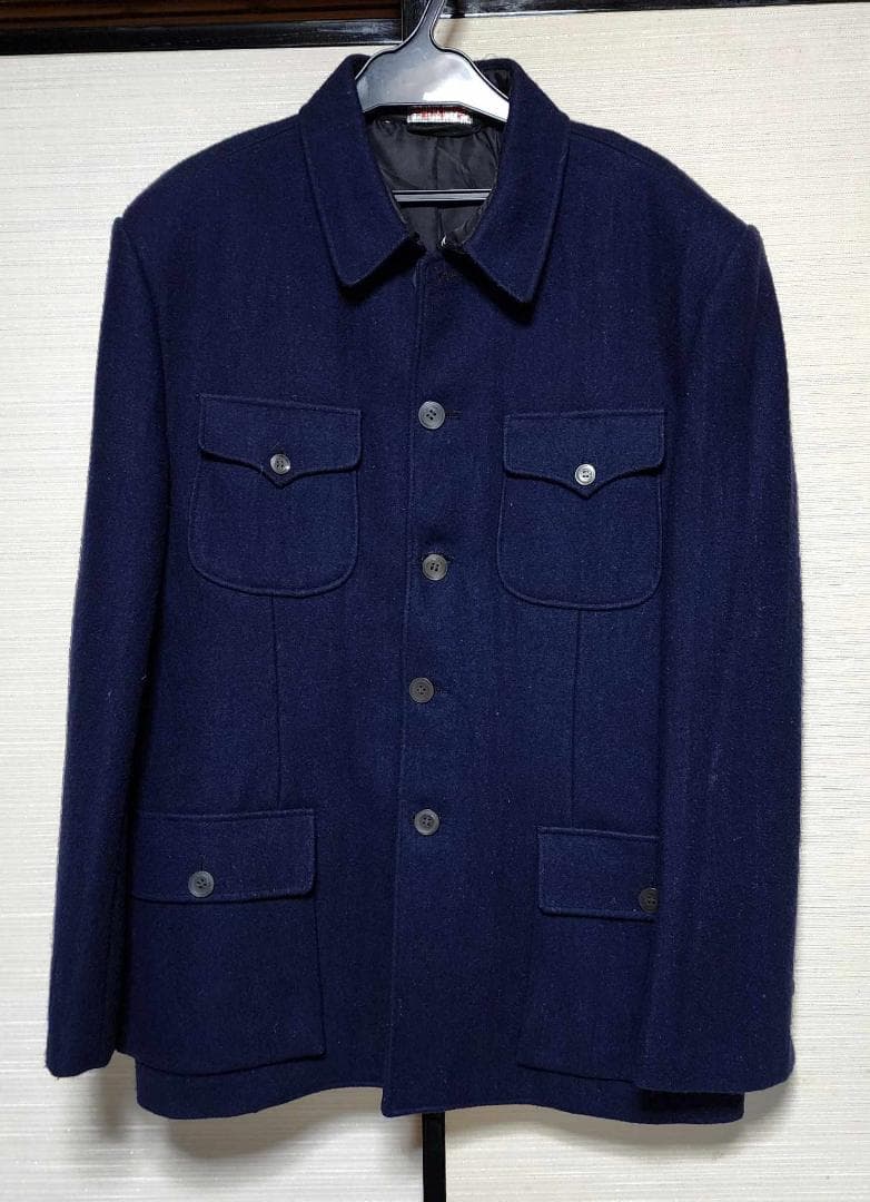 中国人民服(中山服)紺色 厚手ウール100% 80年代ヴィンテージM当時物
