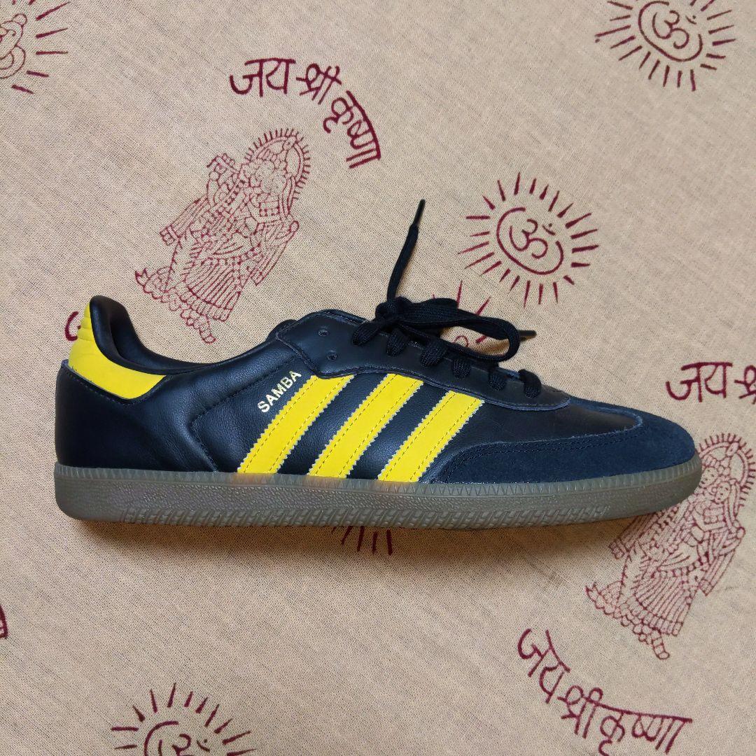 adidas SAMBA OG B96324 黒/黄 スニーカー 27.5cm