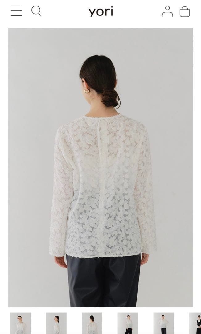 新品未使用】yori/shirocon レースジャガードブラウス 34 - メルカリ