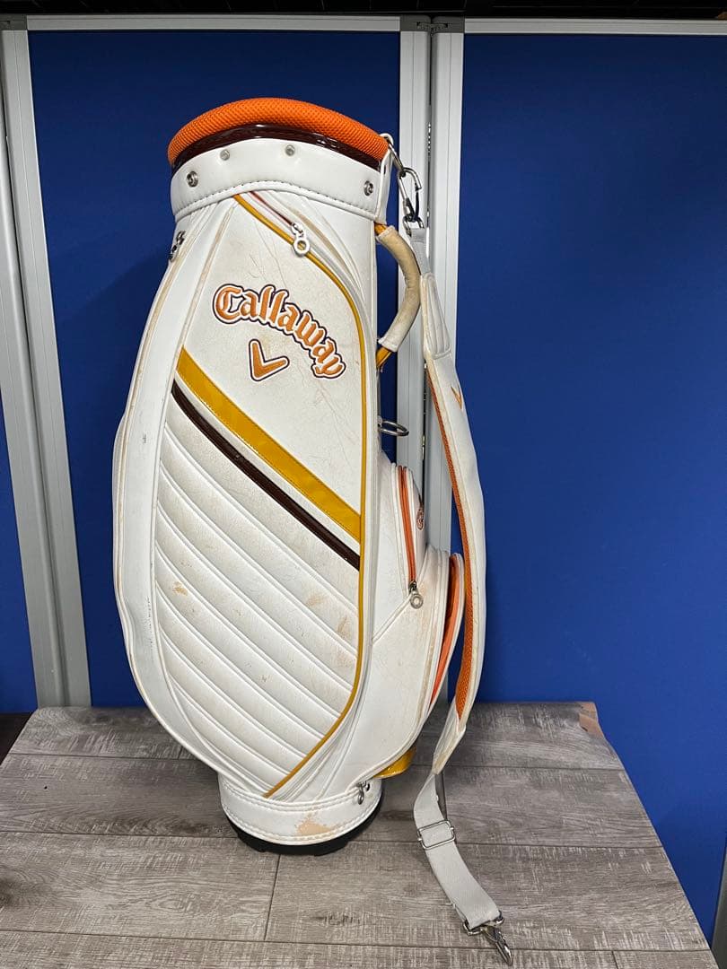 引取り限定】Callaway キャロウェイ キャディバッグ ホワイト/オレンジ