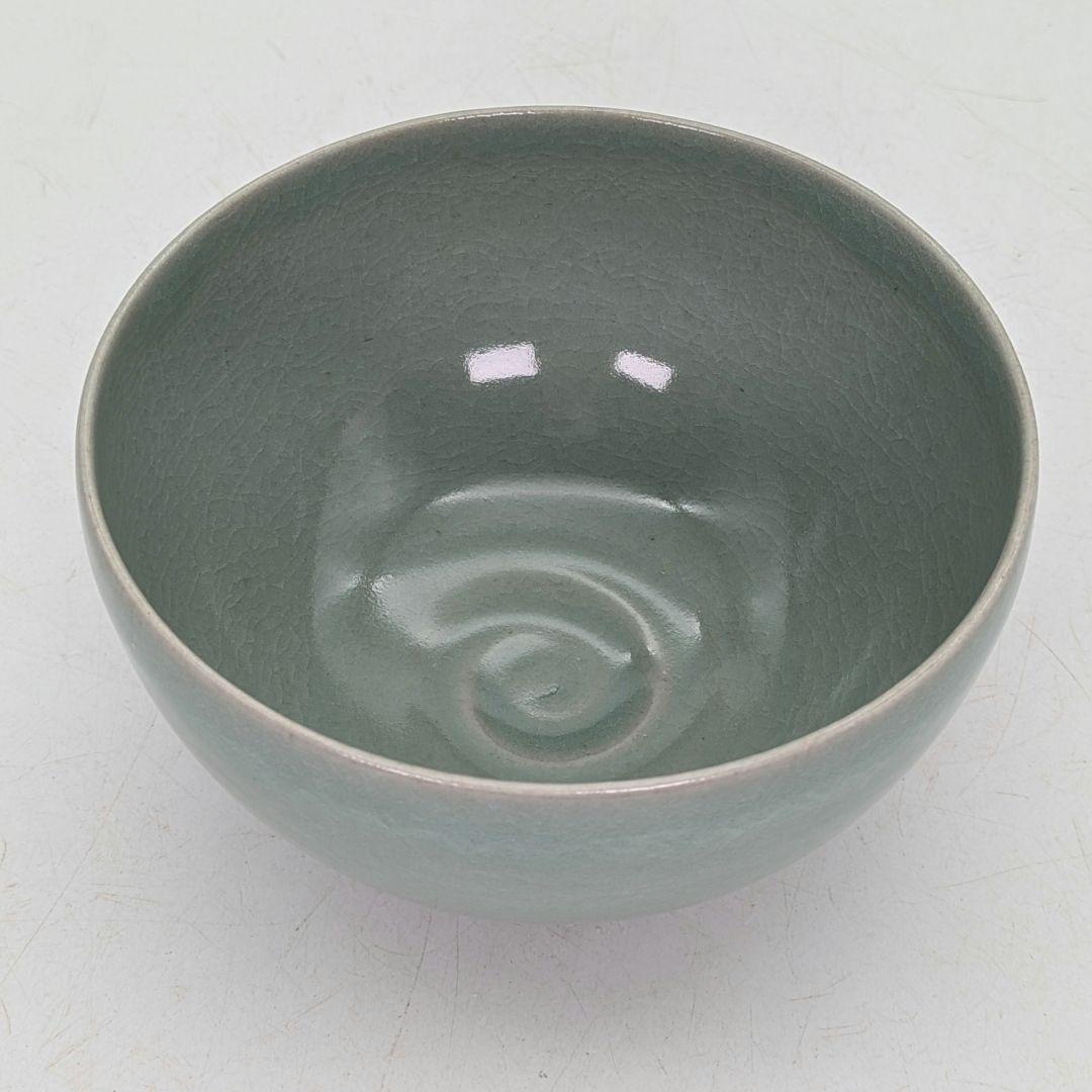 韓国人間文化財 柳海剛 柳根瀅 高麗青磁茶碗 共箱 抹茶碗 抹茶茶碗