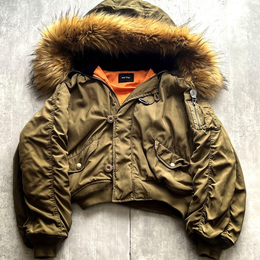 Y2K 平成 ギャル N2B ファー フライトジャケット 超短丈 グランジ