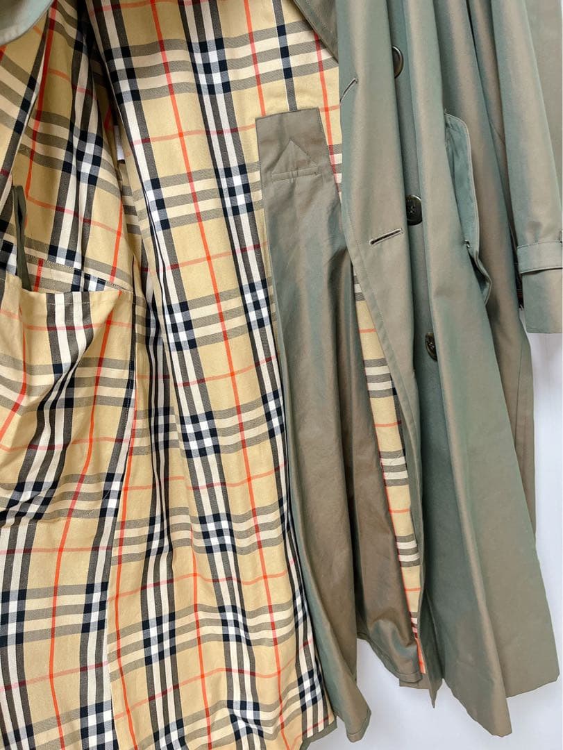美品】バーバリーズ 90's ノバチェック 玉虫色 トレンチコート - メルカリ