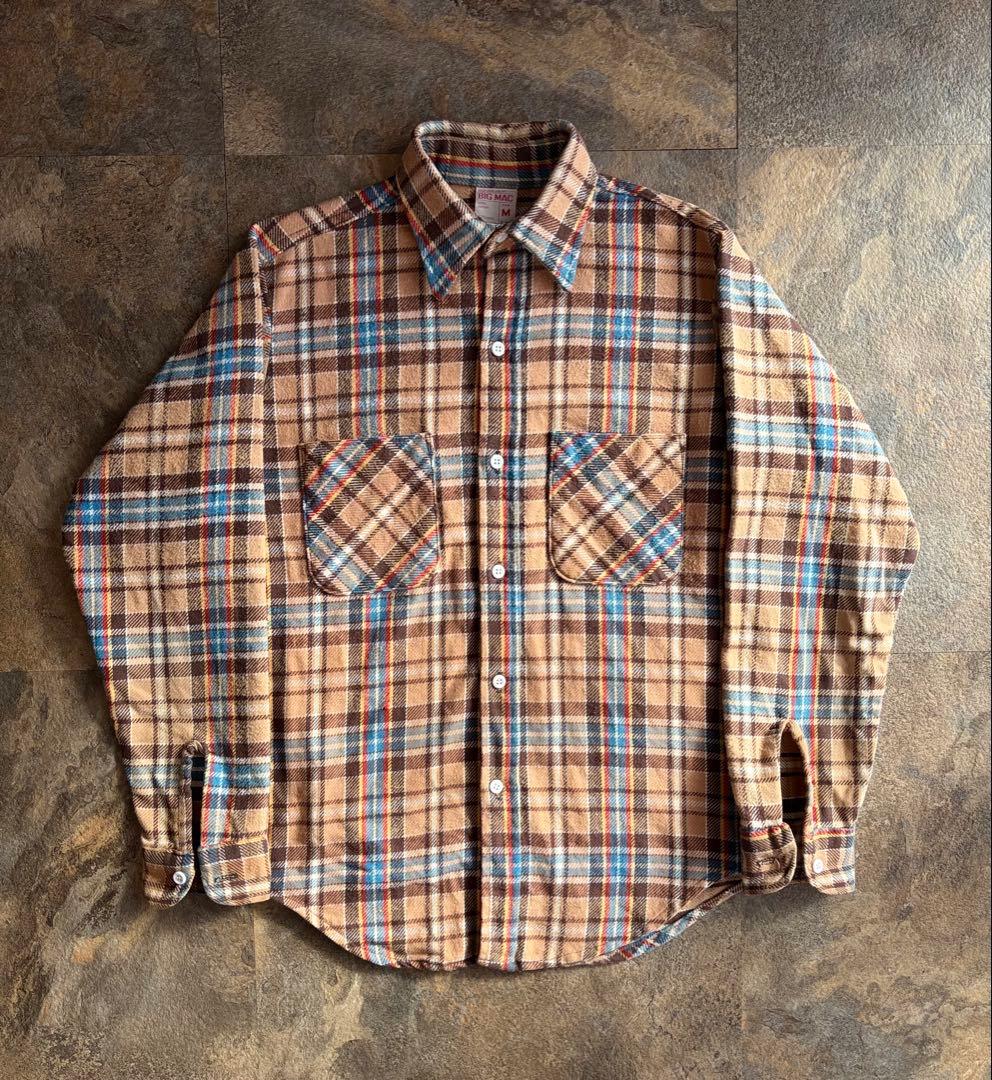70s BIGMAC ビッグマック ヘビーネルシャツ 好配色 フランネル 70s BIG MAC ビッグマック ヘビー フランネルシャツ 好配色 XL | hanome。