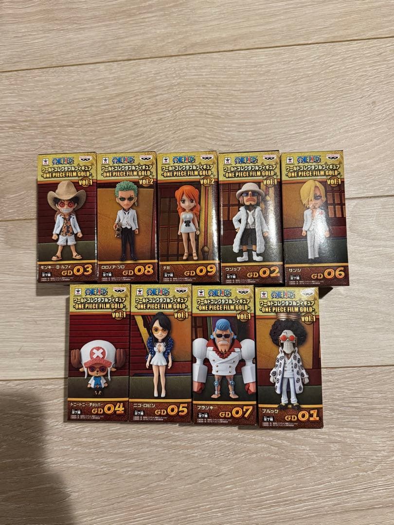 ワンピース コレクタブル フィギュア FILM GOLD 麦わら一味セット 9種