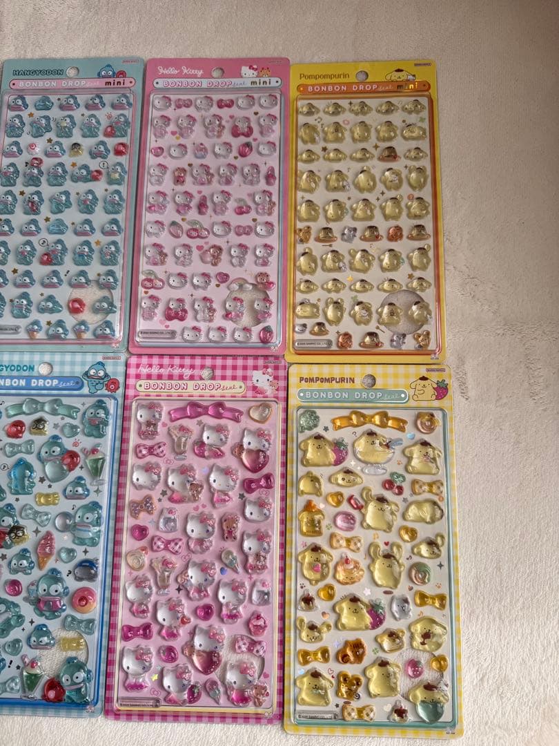 【正規品】サンリオ　ボンボンドロップシール　mini、第二弾　7種　14枚セット