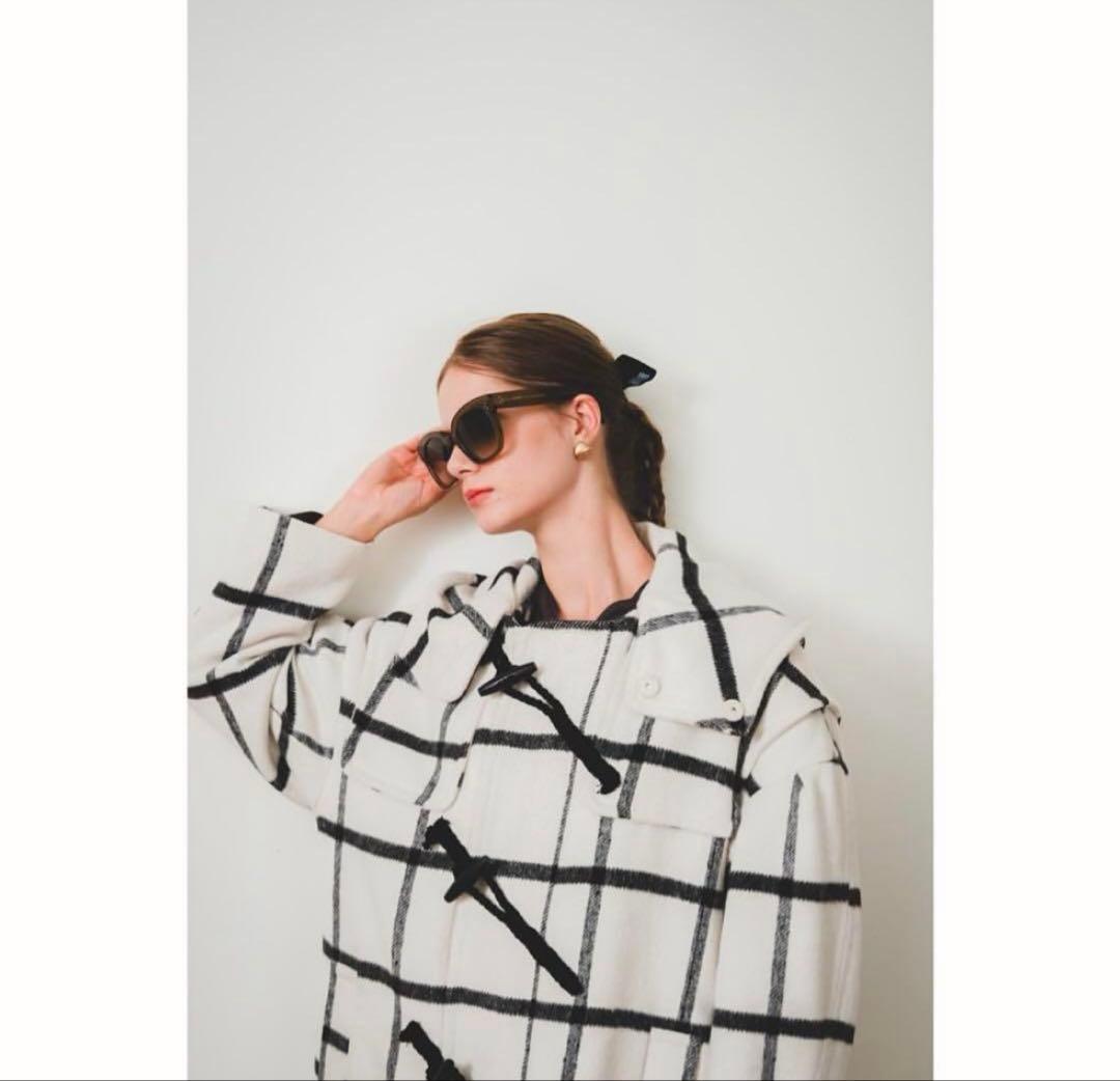 【ももか】pinue ピヌエ　ロングダッフルコート　check チェック PINUE 2023 Winter Collection】 オンラインショップにて販売中