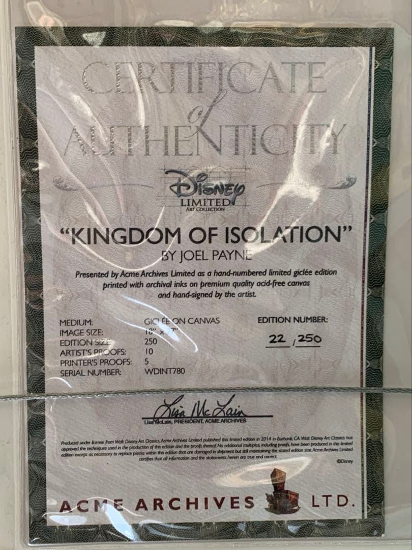 1811]ディズニーアート 限定ジークレー版画 アナと雪の女王(22／250