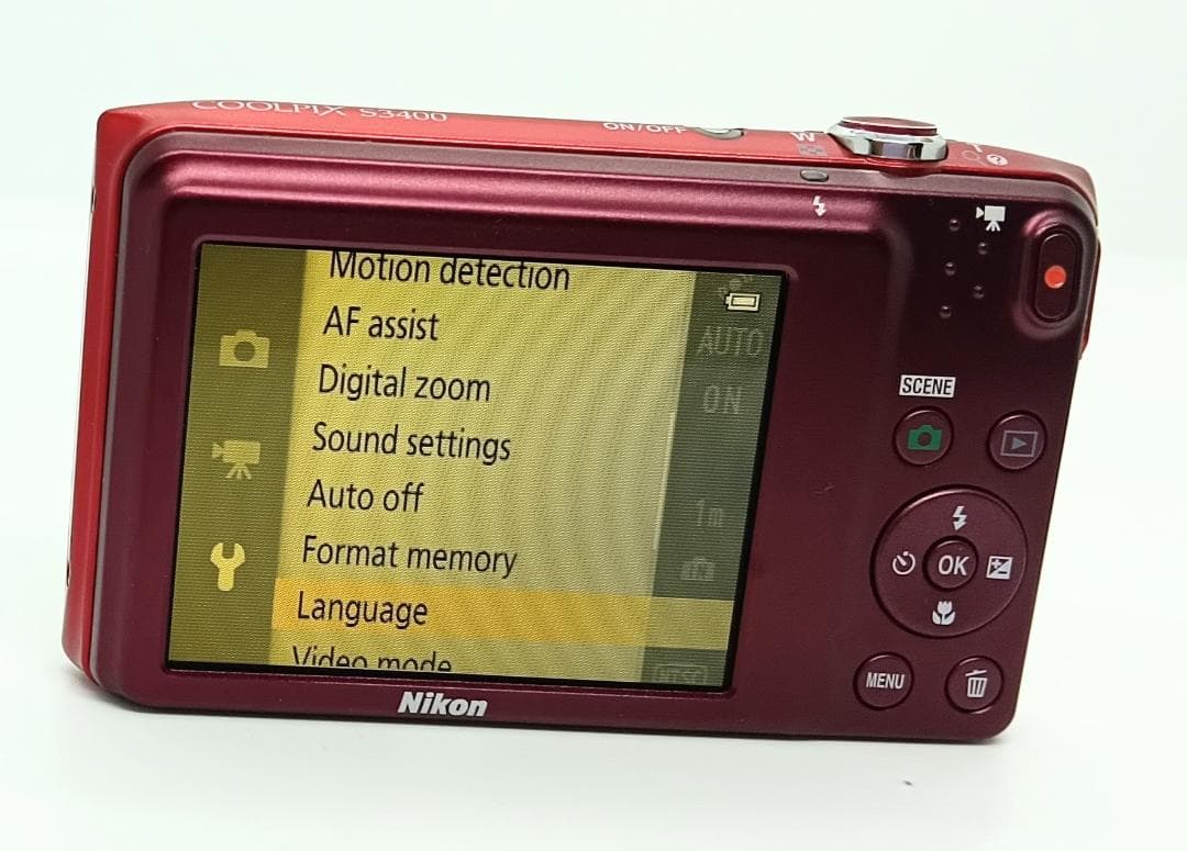 デジタルカメラ Nikon COOLPIX S3400 Red 20.1MP 7x Zoom
