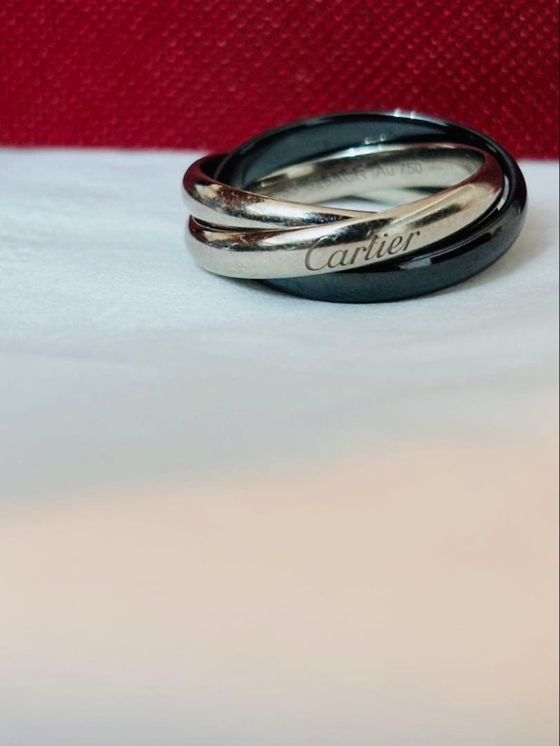 2026年1月新品購入】カルティエセラミック/K18WGリングトリニティ55号