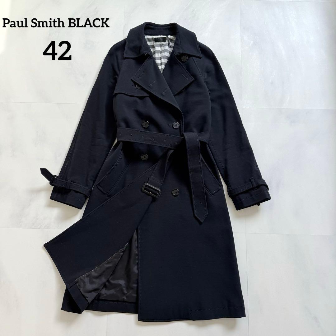 ポールスミスブラック トレンチコート ネイビー 42 大きいサイズ