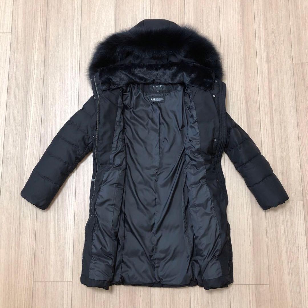 INDIVI マルチWAY フォックスファーロングダウンコート ブラック XXS