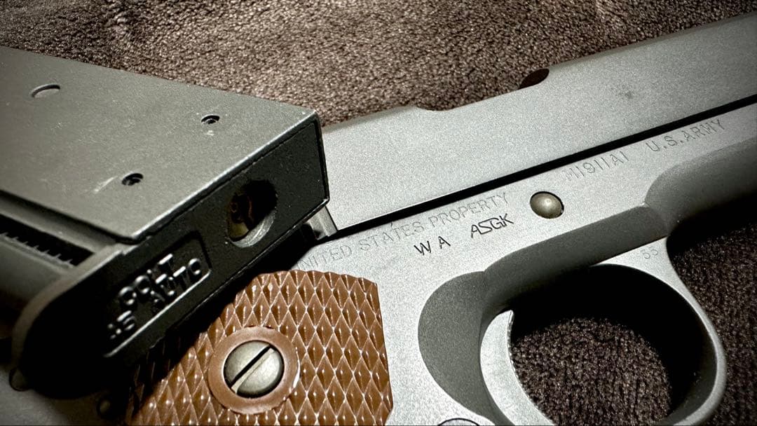 WA M1911A1 コルト ガバメント ガスブローバック 革製ホルスター付き