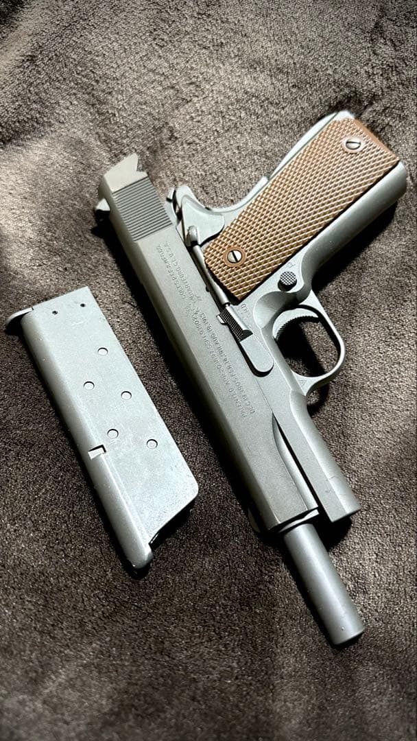 WA M1911A1 コルト ガバメント ガスブローバック 革製ホルスター付き