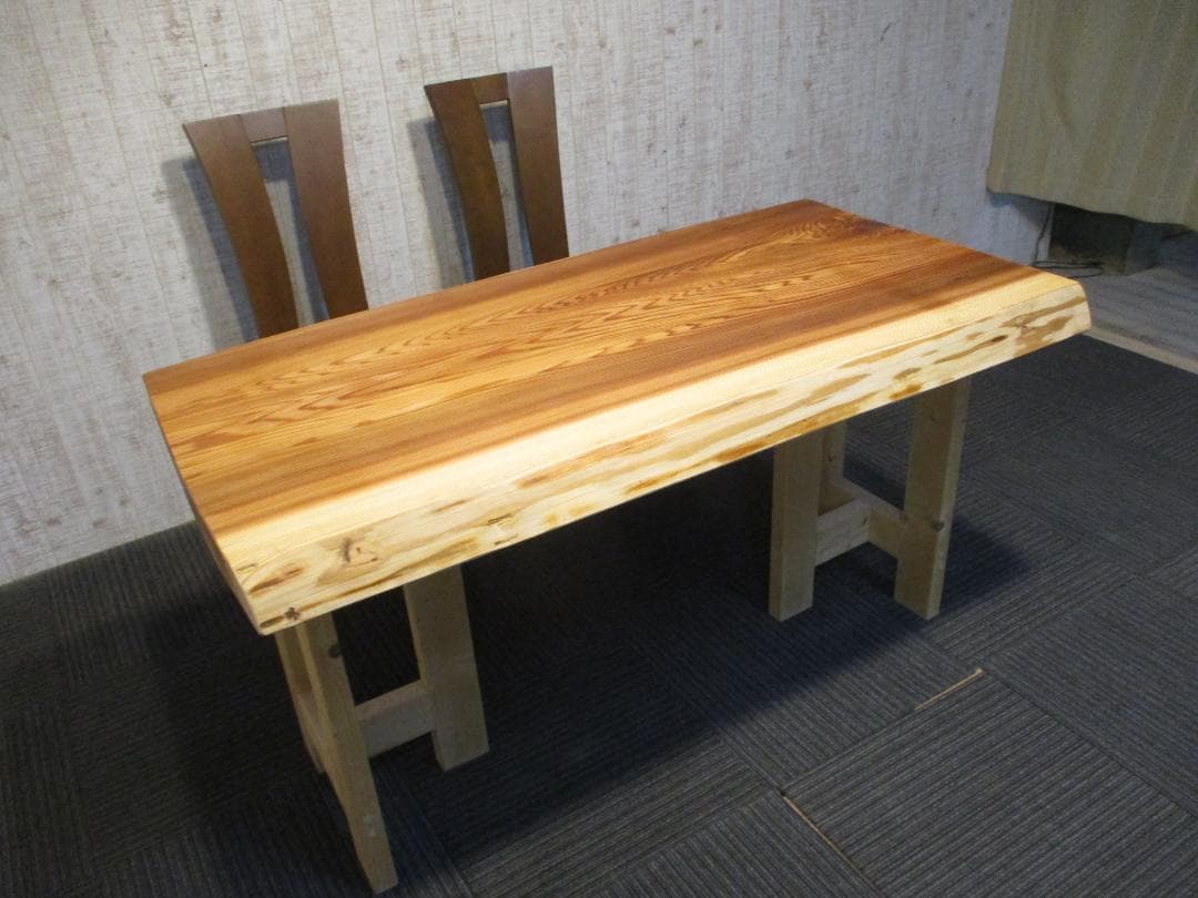 H-0029■　杉　スギ　テーブル　ローテーブル　ダイニング　座卓　一枚板　天板 天然秋田杉 杉 スギ 天板（205cm） テーブル 一枚板 無垢 板 ロー
