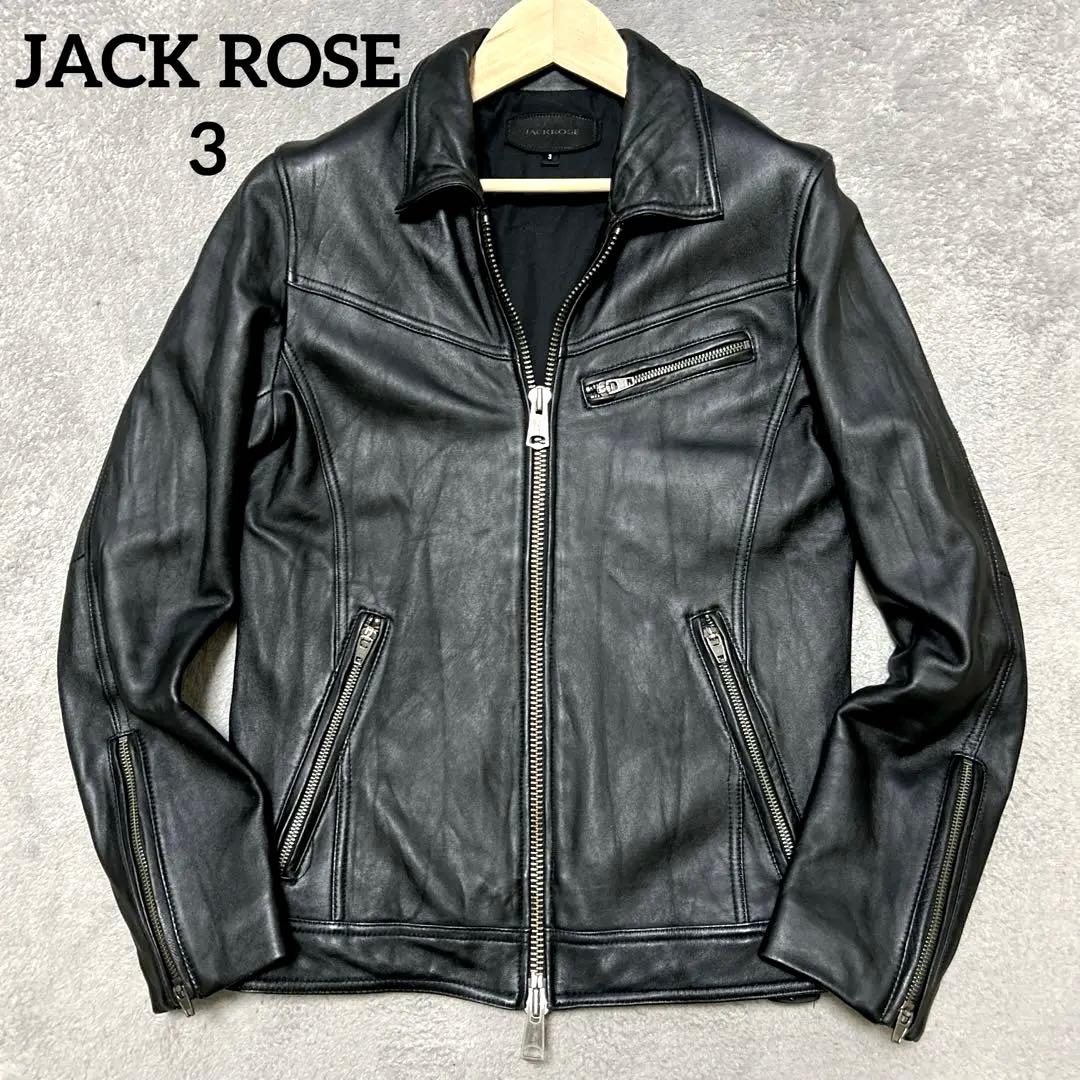 ジャックローズJACK ROSE羊革メンズブラックラムレザーライダース