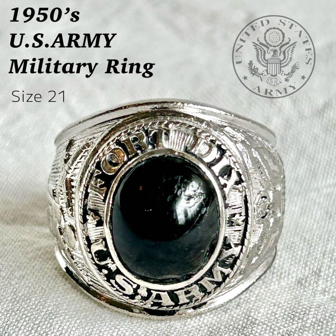 1950's us army ミリタリーリング 21号 navy ビンテージ